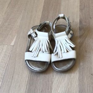 Old Soles size 12 kids tassel sandals, white.